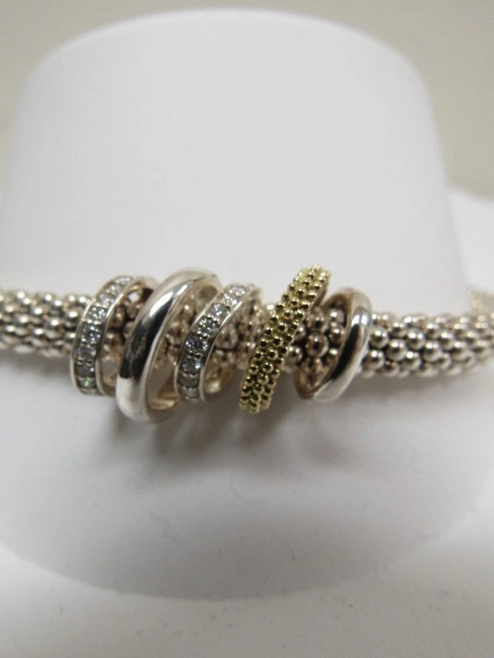 Lagos 5 Ring Diamond Caviar Bracelet | 6mm - Picture 3 of 7